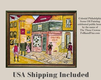 Three Crowns Inn Philadelphia oil Painting