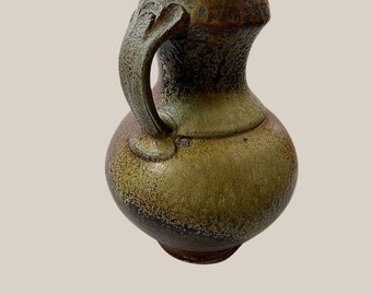 Vintage Large Pottery Pitcher Handmade Southern Stoneware Ash and Salt Glazes