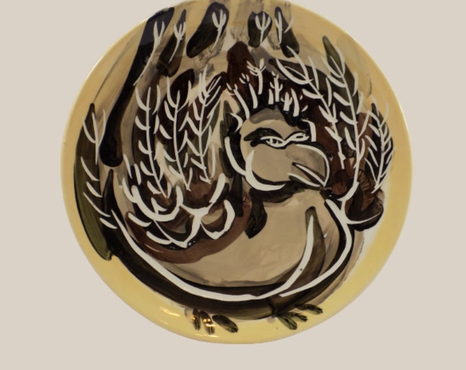 Art Pottery Plate by Denison 1979 Fat Dove
