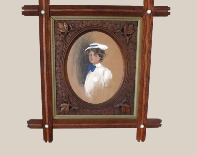 Framed Antique Remarque 1906 Gibson Girl by Alice Luella Fidler