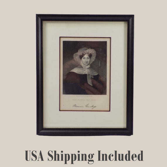 ANTIQUE ENGRAVING of Marcia Van Ness