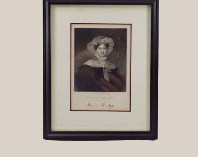 ANTIQUE ENGRAVING of Marcia Van Ness