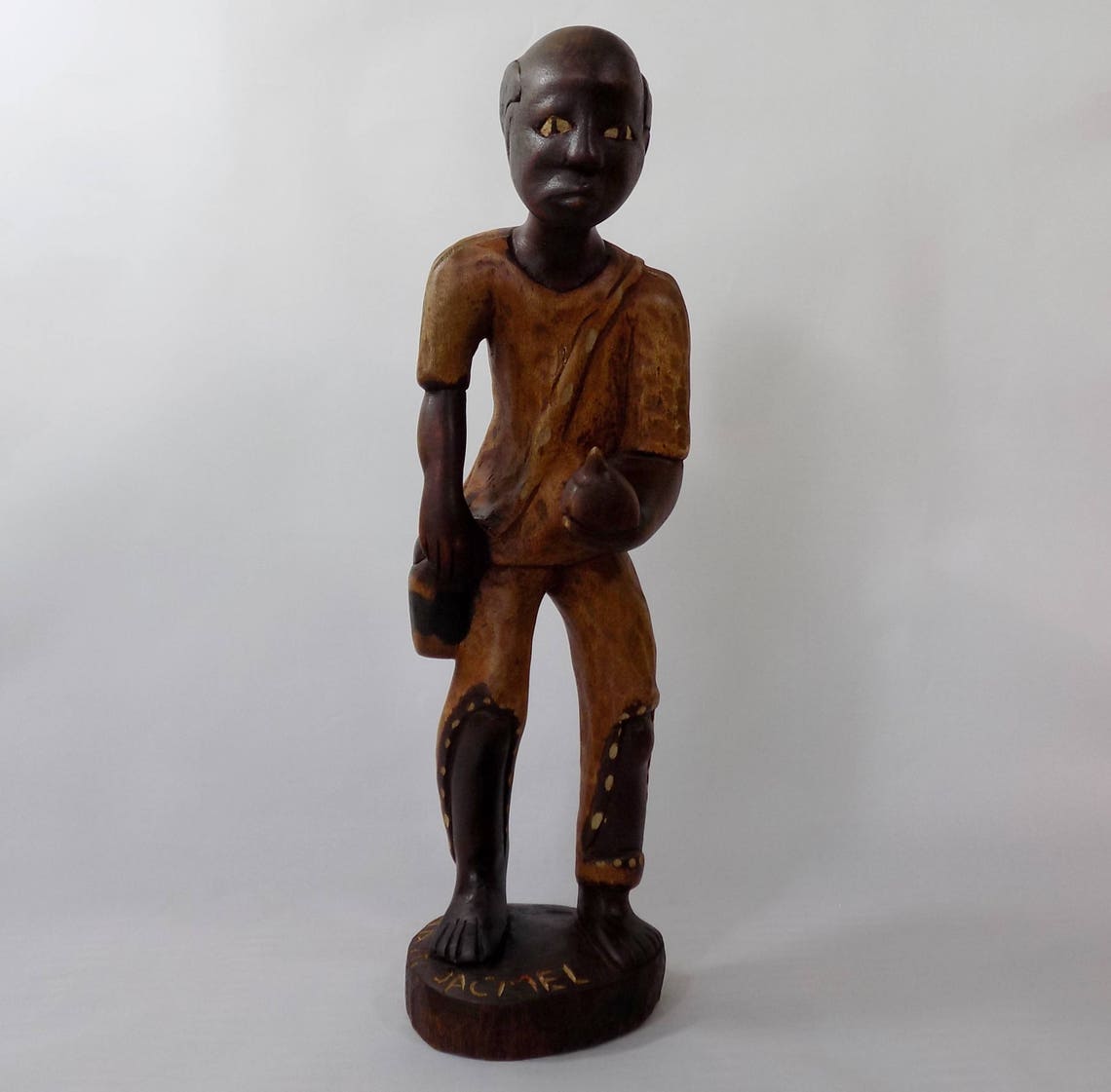 Vintage HAITIAN WOOD CARVING 14 Inch Folk Art Sculpture Hand Etsy