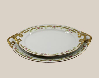 French Porcelain Gold Trim Limoges Platters