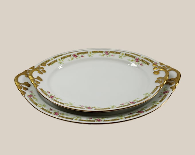 French Porcelain Gold Trim Limoges Platters