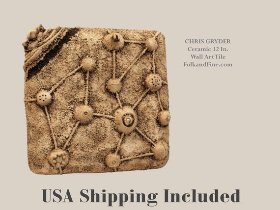 CHRIS GRYDER Ceramic Wall Art Tile 12 Inches