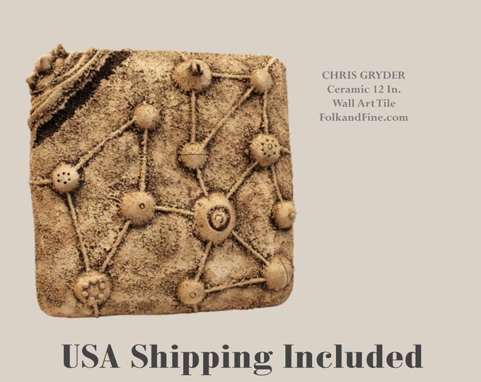 CHRIS GRYDER Ceramic Wall Art Tile 12 Inches