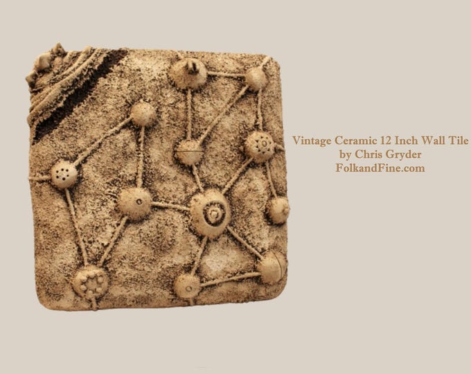 Vintage Ceramic 12 Inch Wall Tile Plaque by Chris Gryder