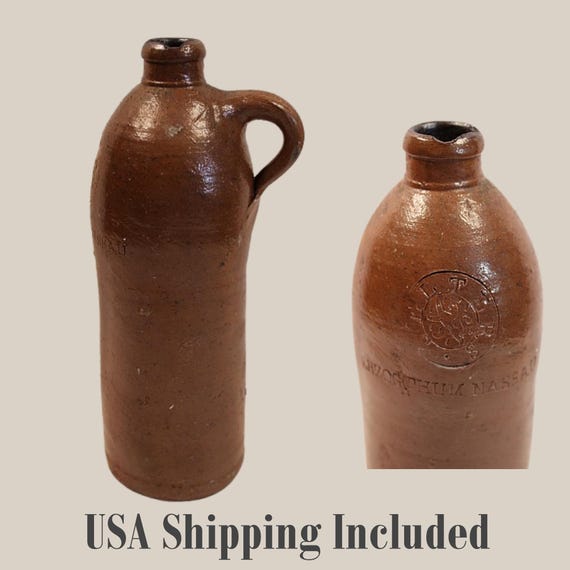1840s Stoneware Mineral Water Bottle from Selters Germany
