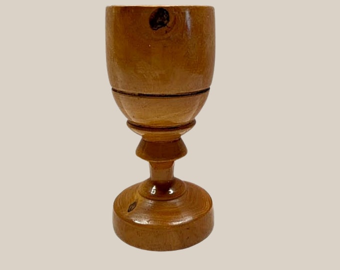 ANTIQUE TREEN GOBLET Hand Turned Maple 1800s