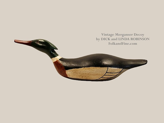 Swimming Merganser Duck Decoy by Dick and Linda Robinson