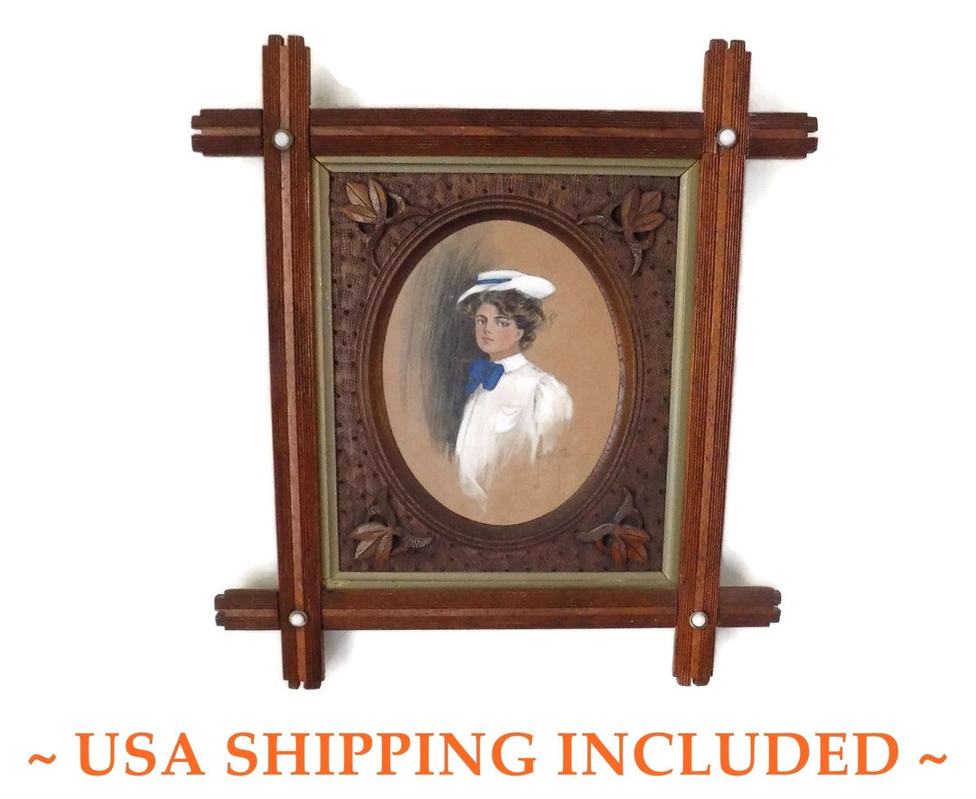 Antique Painted Gibson Girl Lithograph by Alice Luella Fidler Etsy