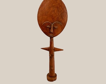 Vintage AFRICAN AKUA'BA Ghana Fertility Carving 17.5 Inches Tall