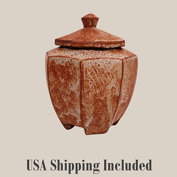 Octagonal Lidded Jar Vintage STUDIO ART POTTERY