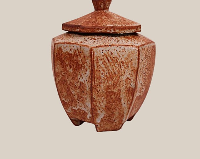Octagonal Lidded Jar Vintage STUDIO ART POTTERY