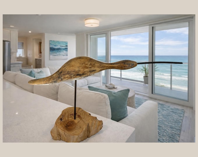 1988 ALEX BUDERER Curlew on Stand Signed 16 Inches Tall Missouri Carver