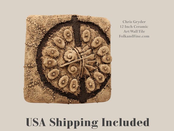 Chris Gryder 12 Inch Ceramic Art Wall Tile