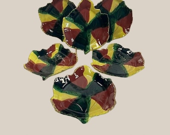 North Carolina Mangum Pottery Six Leaf Plates