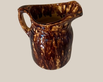 Yellow Ware with Rockingham Glaze Antique Pitcher