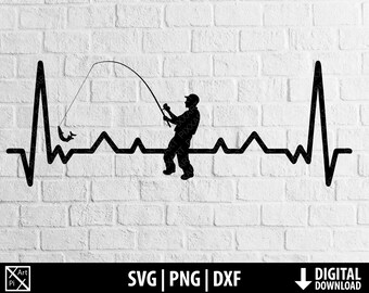 Download Fishing Heartbeat Etsy