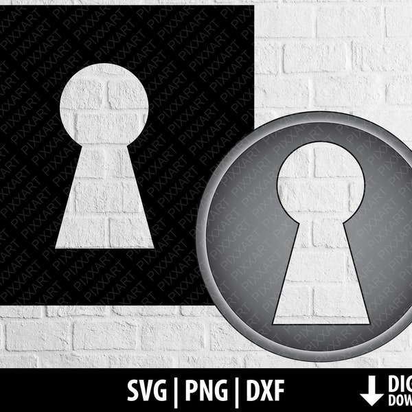 Schlüsselloch Svg, Keyholedxf Png Clipart, Guckloch Silhouette Schablone, druckbare geschnittene Dateien cricut, Sublimation, digitaler Download