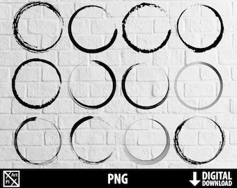 Clipart cerchio, cornice cerchio grunge png, sfondo circolare stampabile, sublimazione, download digitale