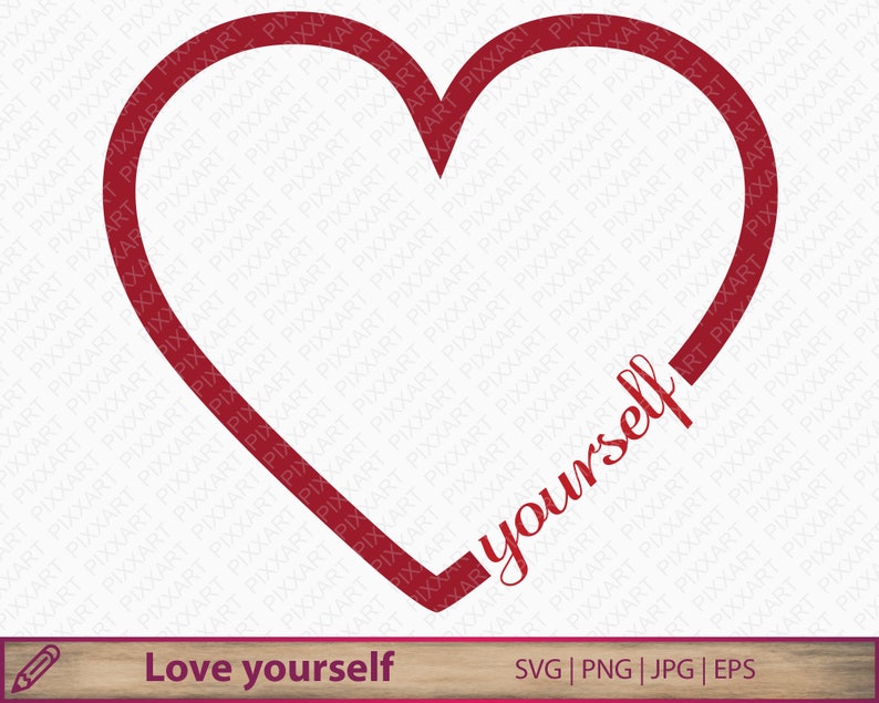 Download Love yourself svg self love heart clipart self confident ...