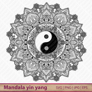 Download Yin Yang Tattoo Mandala Tattoo Design Yin Yang Mandala Svg Etsy PSD Mockup Templates