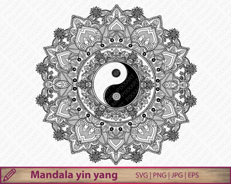 Download Mandala svg zentangle yin yang symbol svg png jpg clipart ...