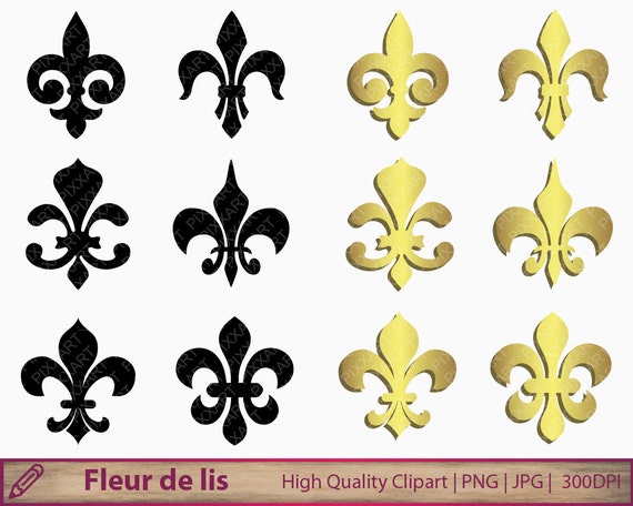 Fleur de lis clipart fleur de lys clip art scrapbooking | Etsy