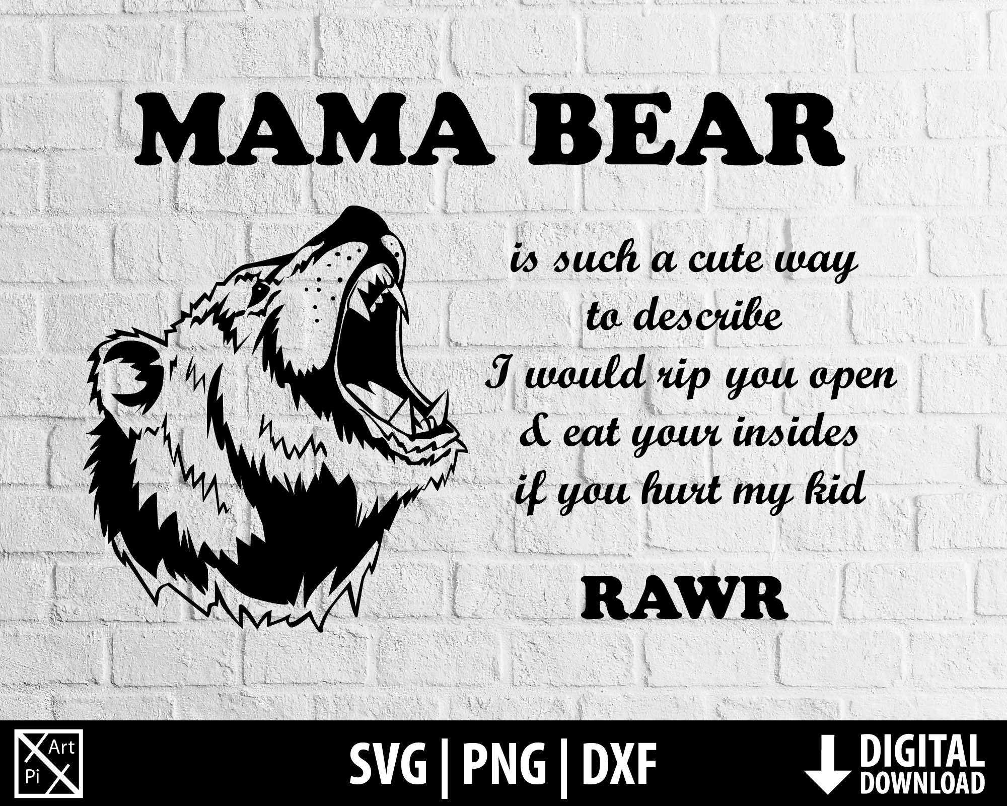 Download Mama Bear Svg Bear Head Dxf Png Angry Bear Face Clipart Etsy