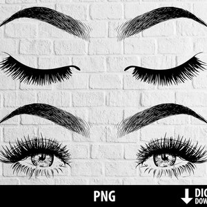 Lashes png, eyelash clipart, eyes png, realistic hand drawn sketch beauty fashion printable eyes sublimation digital download