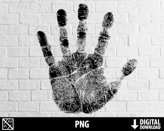 Hand Print Clipart Printable Handprint Png Fingerprint Etsy