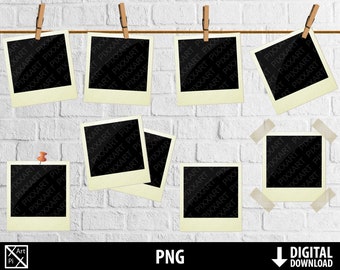 Retro foto clipart, Oude film png, afdrukbare instant foto, vintage film, sublimatie, digitale download