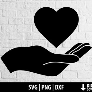 Amore svg png dxf, tenendo il cuore svg clipart, mano di beneficenza svg, cricut di file taglio stampabile, silhouette cameo, sublimazione, download digitale