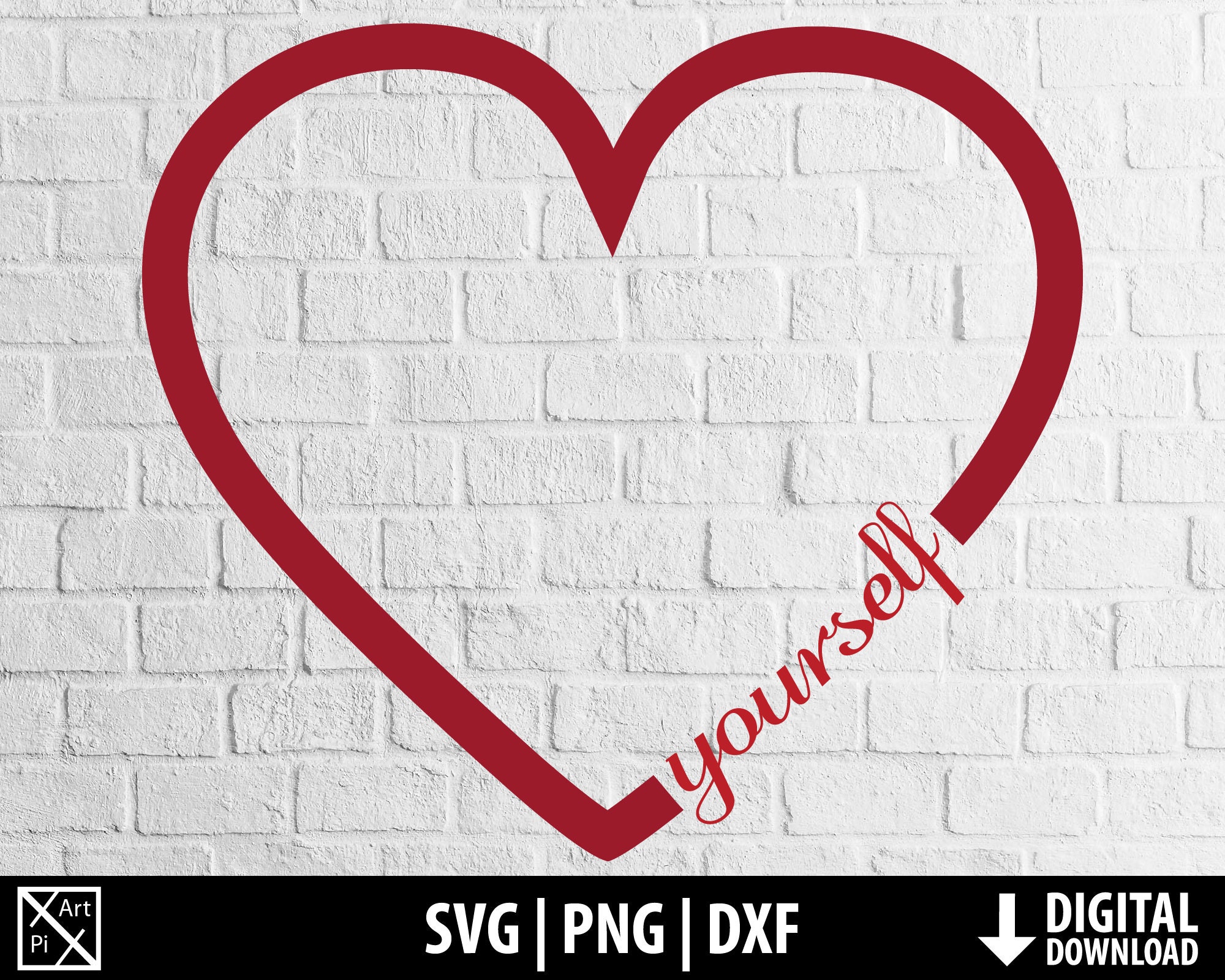 Download Love Yourself Svg Self Love Heart Clipart Self Confident Etsy