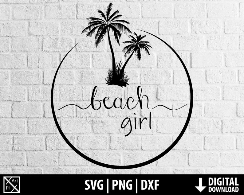 Download Beach girl svg dxf png love sea surf water palm tree ...