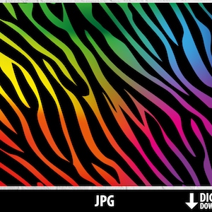 Rainbow zebra paper jpg, zebra background, abstract colorful background, home decor print, tropical multicolor print, digital download