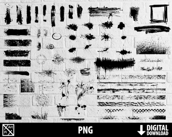 grunge png, ink splatter clipart, brush strokes, distressed border, printable file, sublimation, digital download