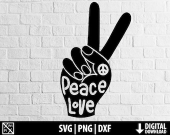 Peace love hope svg png dxf, peace sign hand clipart, printable cut file cricut, cameo silhouette, sublimation, digital download