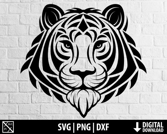 Tiger svg png dxf tiger head portrait svg clipart printable | Etsy