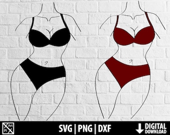Sexy woman lingerie svg curvy lady dxf png beautiful girl printable cut file cricut cameo silhouette sublimation digital download