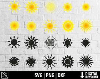 May include: A set of 20 sun icons in black and yellow. The icons are in various styles, including simple, detailed, and abstract. The icons are perfect for use in web design, graphic design, and other creative projects.