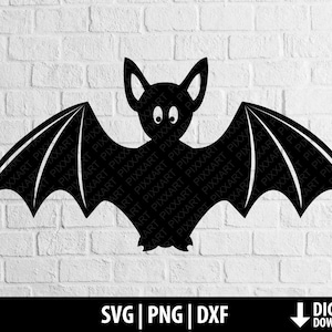 Nietoperz svg dxf png, nietoperz sylwetka clipart, wydrukowalne zabawne słodkie nietoperz pliki cięte cricut, ilustracja halloween, pobieranie cyfrowe