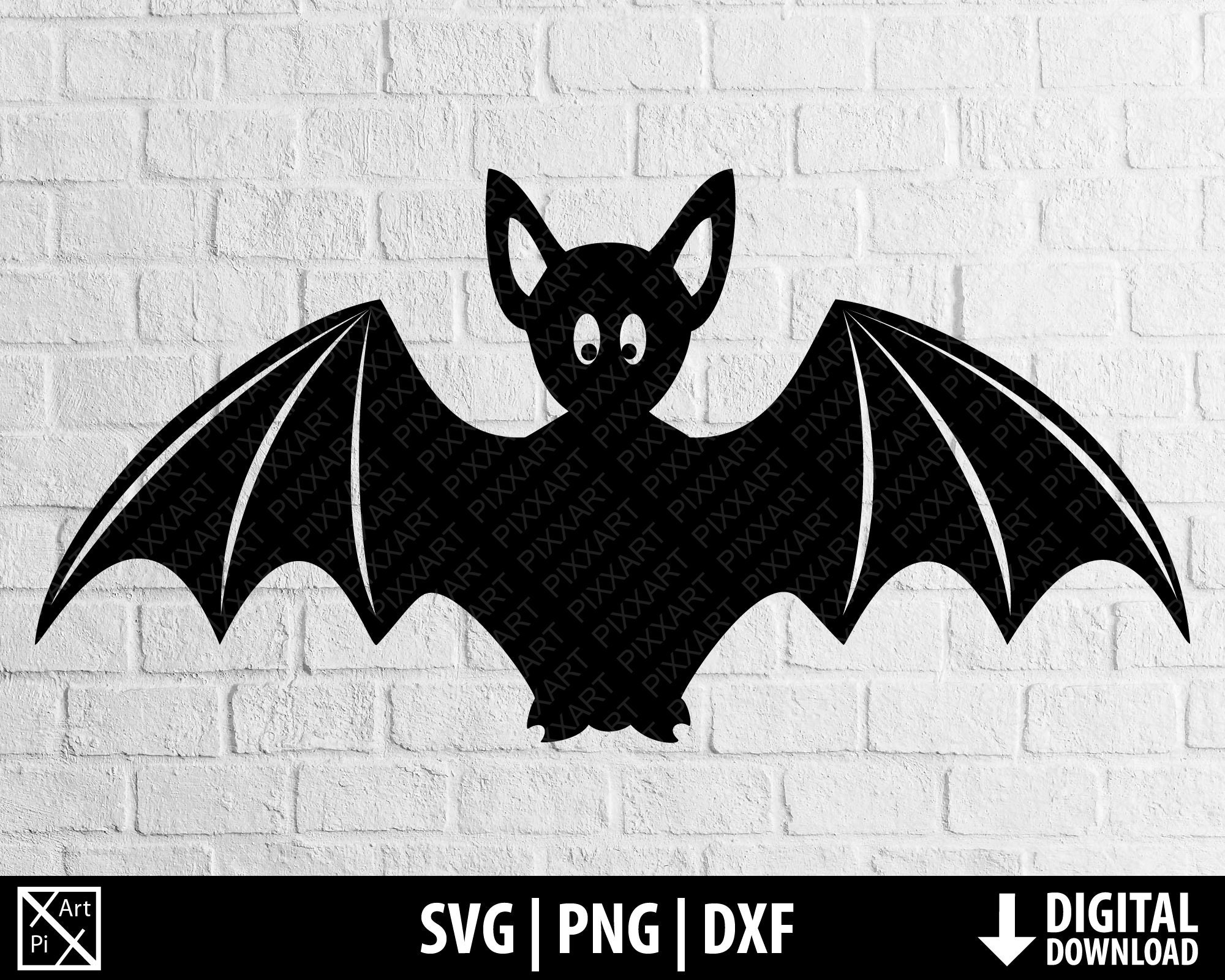 Cute Bat Outline Clip Art