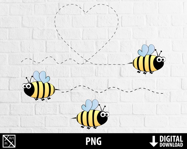 Download Bee Clipart Honey Bee Png Cute Love Cartoon Printable Funny Etsy