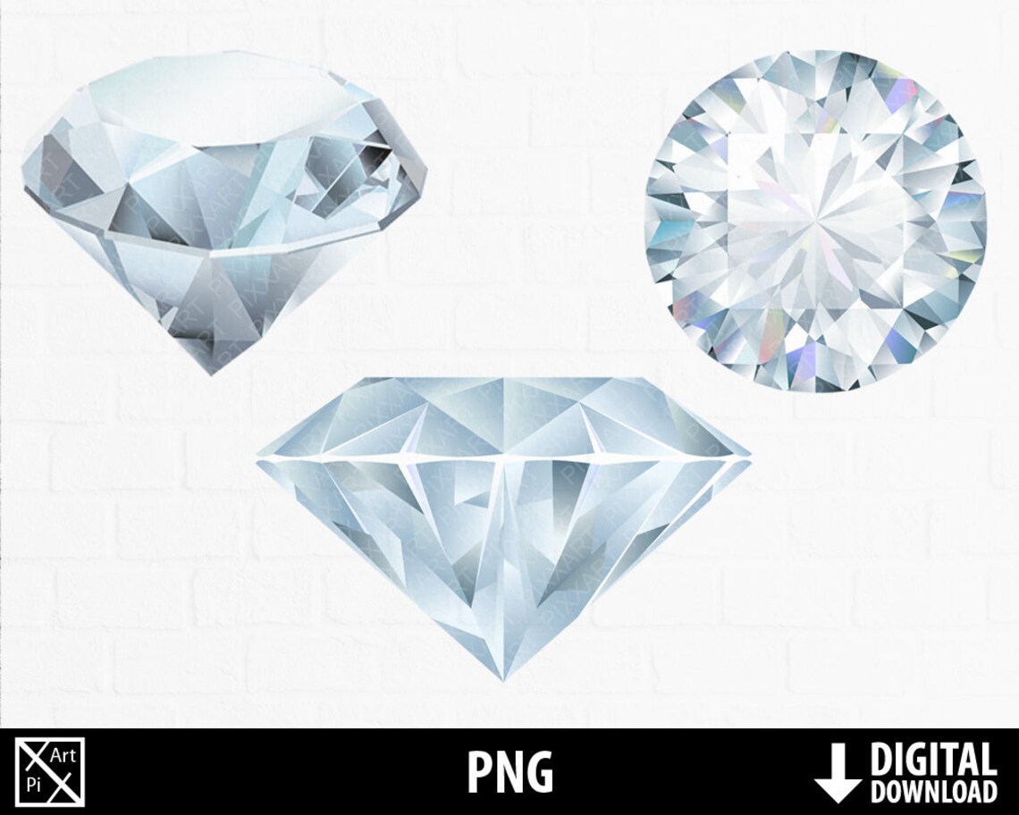 Diamonds Png Diamond Clipart Printable Crystal Gems | Etsy