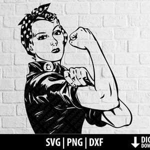 Rosie the Nieter svg, wir können es dxf, macht starke Frau svg png Clipart geschnitten Datei Cricut Cameo Silhouette digitaler download