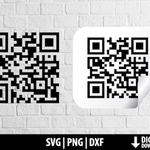 Qr code svg png dxf, qr sticker clipart, barcode, printable qrcode cut file cricut, silhouette, digital download