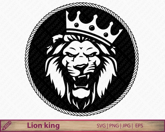 Download Lion svg Lion with crown clipart lion king png lion | Etsy